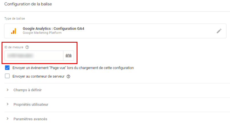 Configuration de la balise GTM pour GA4