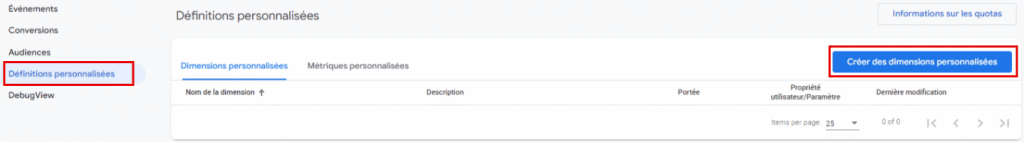 GA4 : Configurer les dimensions et les métriques personnalisées