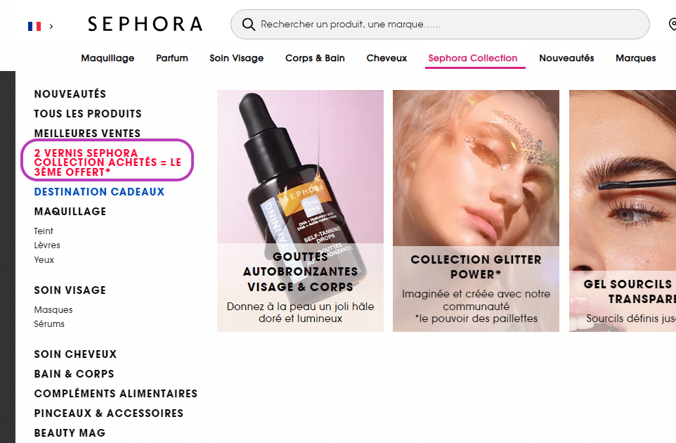 Offre cross-selling Sephora